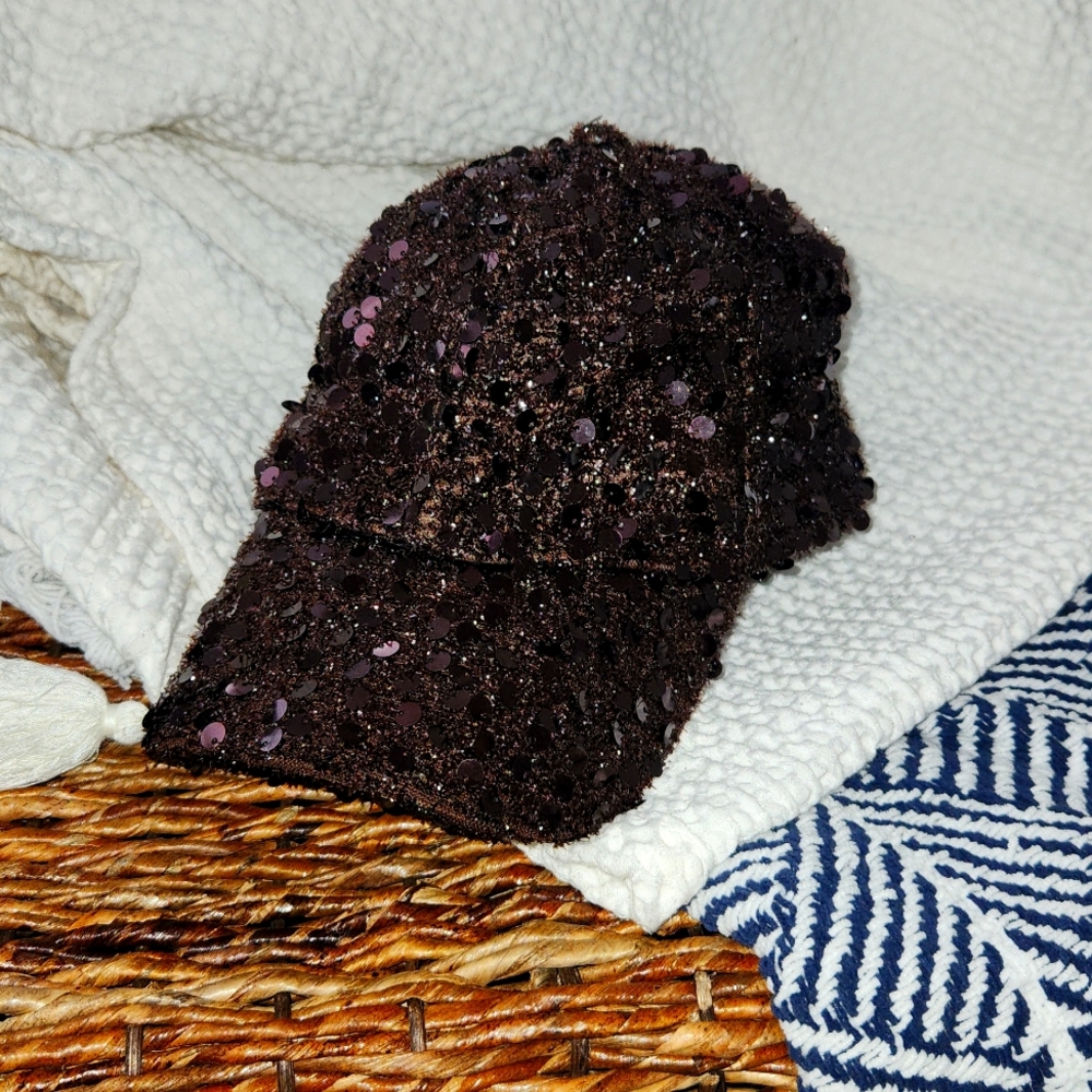 Brown Sequins Hat